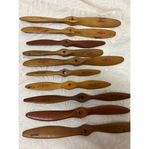 Vintage Wooden Model Airplane Propeller Lot 10pc Top Flite Tornado RC Aviation 5